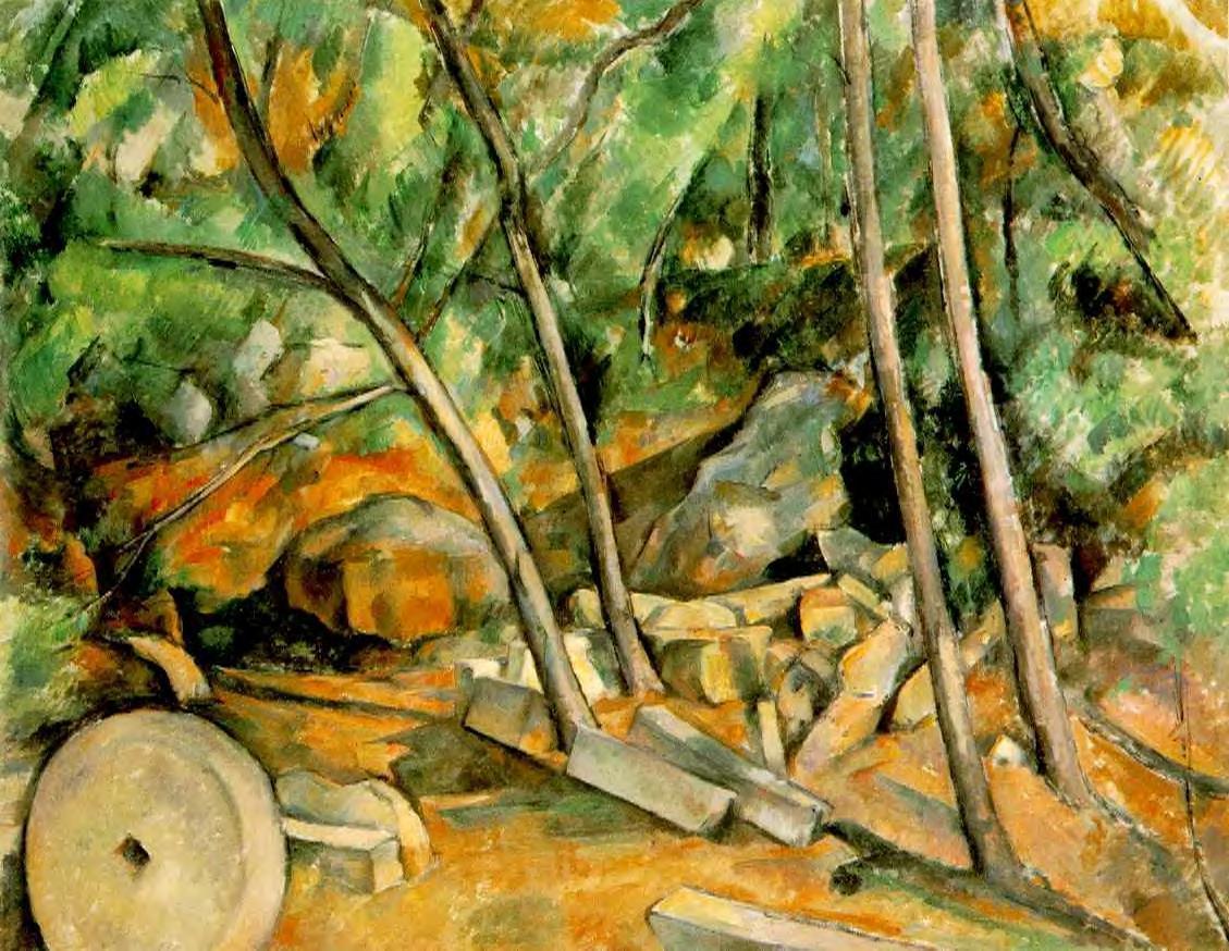 Woods with Millstone - Paul Cezanne Painting